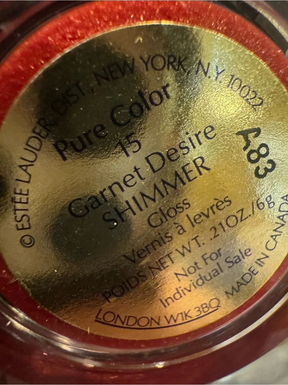 Estée Lauder Shimmering Garnet Desire Shimmer Gloss  Jar